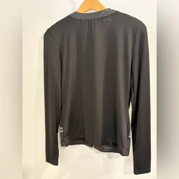 Elegant Black Carmin Blouse Blazer with Silver Studs NWT - Picture 2 of 11